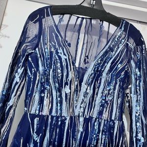 Blue sheer glitter fancy gown